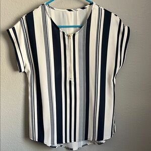 Striped Black and White Women's Top